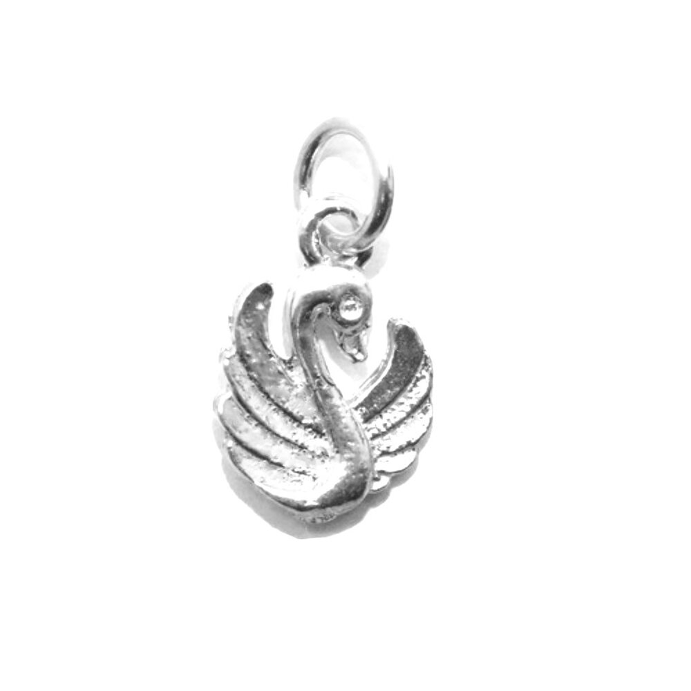 .925 Cute Swan Sterling Silver Pendant Charm